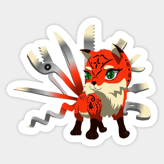 Toolkitsune - The Legendary Multi-tool Fox Sticker by Danger Dog Design